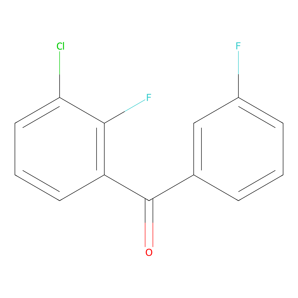Methanone, (3-chloro-2-fluorophenyl)(3-fluorophenyl)- molecular structure, CAS 1490046-75-7