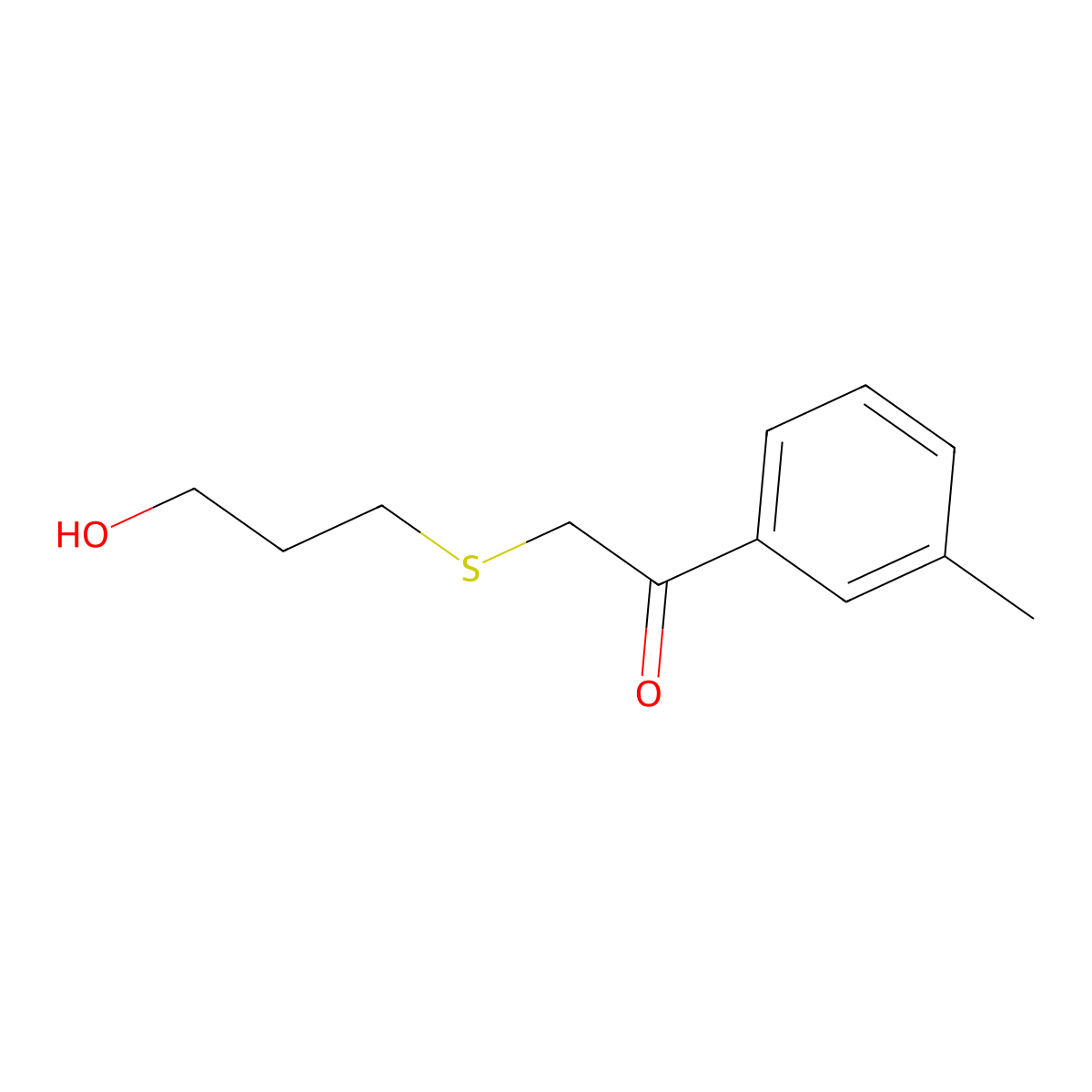 2-((3-Hydroxypropyl)thio)-1-(m-tolyl)ethan-1-one molecular structure, CAS 1490048-67-3