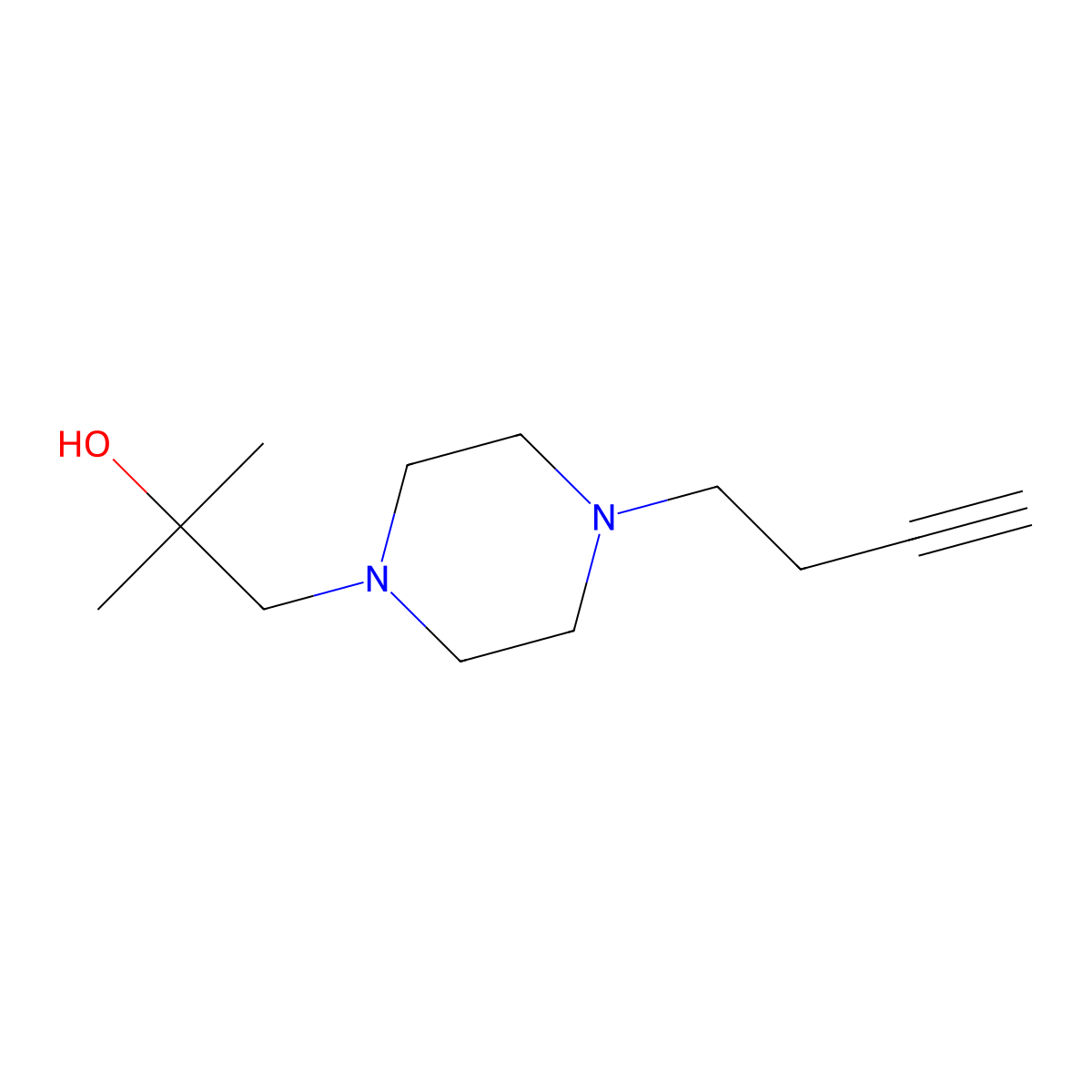 1-(4-(But-3-yn-1-yl)piperazin-1-yl)-2-methylpropan-2-ol molecular structure, CAS 1490049-83-6