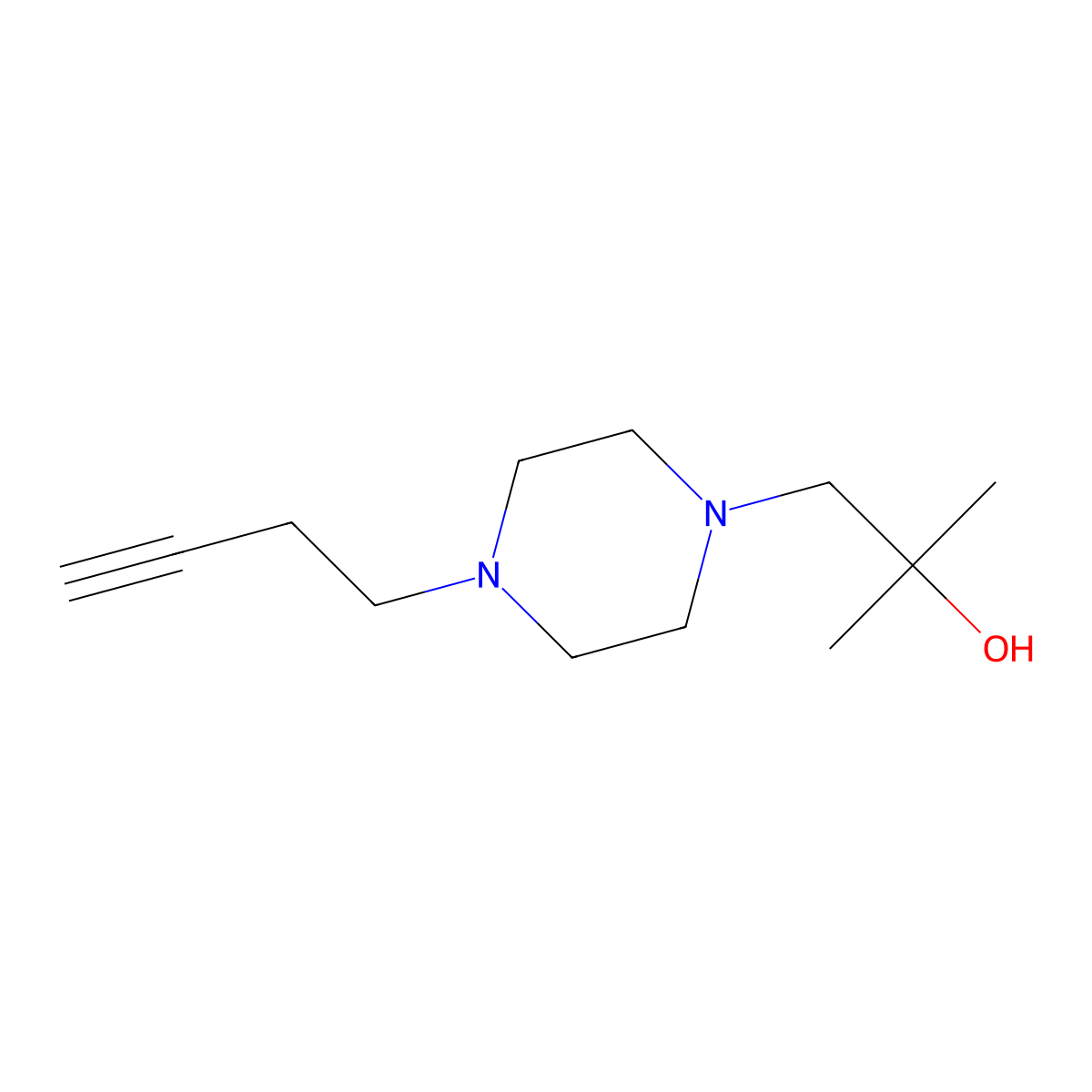 1-(4-(But-3-yn-1-yl)piperazin-1-yl)-2-methylpropan-2-ol molecular structure, CAS 1490049-83-6