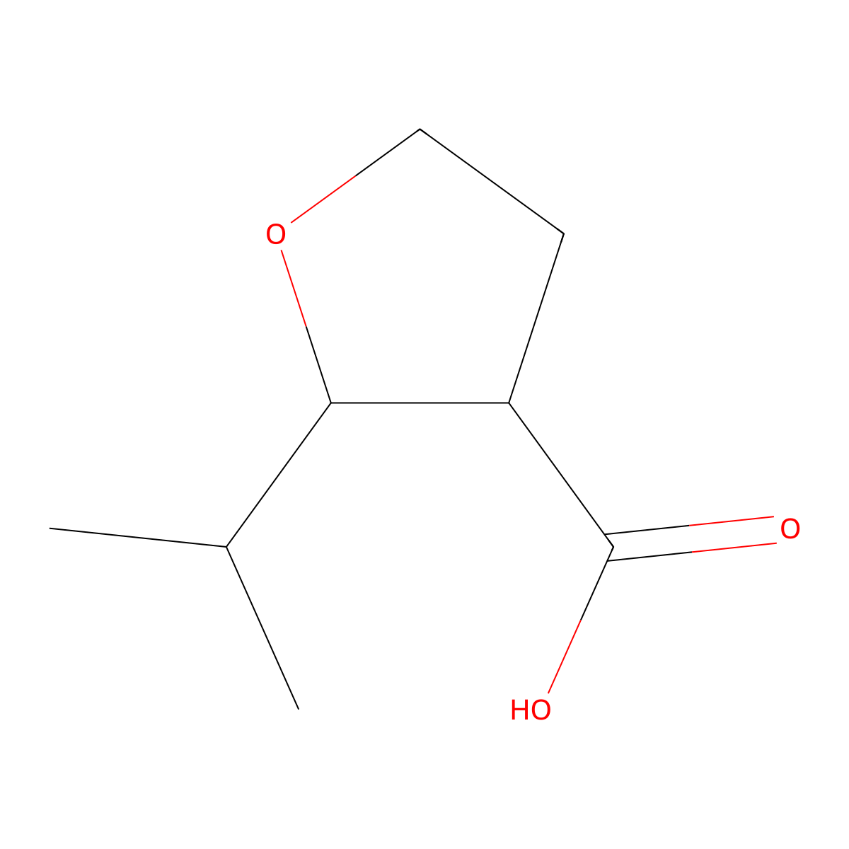 2-(Propan-2-yl)oxolane-3-carboxylic acid molecular structure, CAS 1490063-59-6