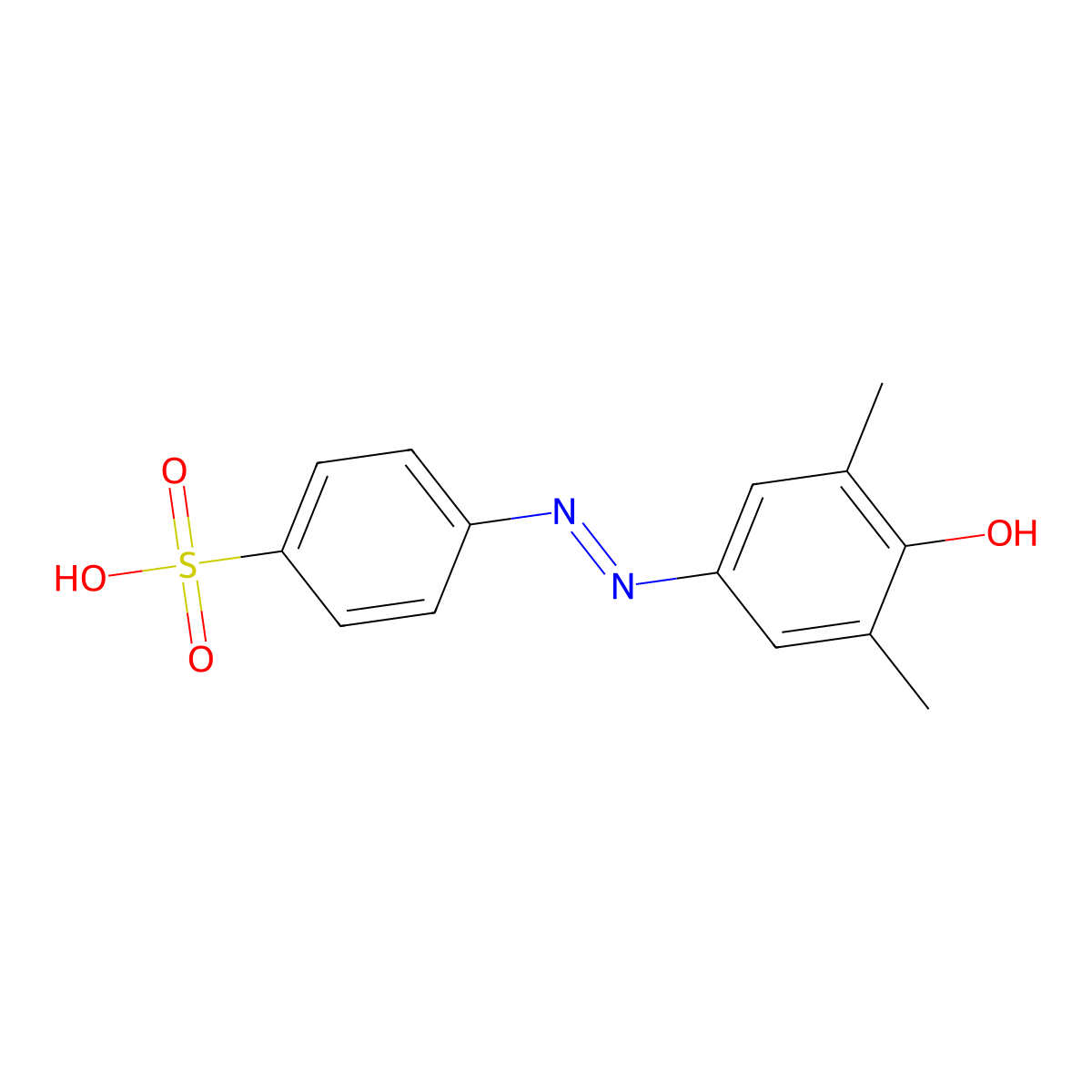 Benzenesulfonic acid, 4-[(4-hydroxy-3,5-dimethylphenyl)azo]- molecular structure, CAS 149007-23-8