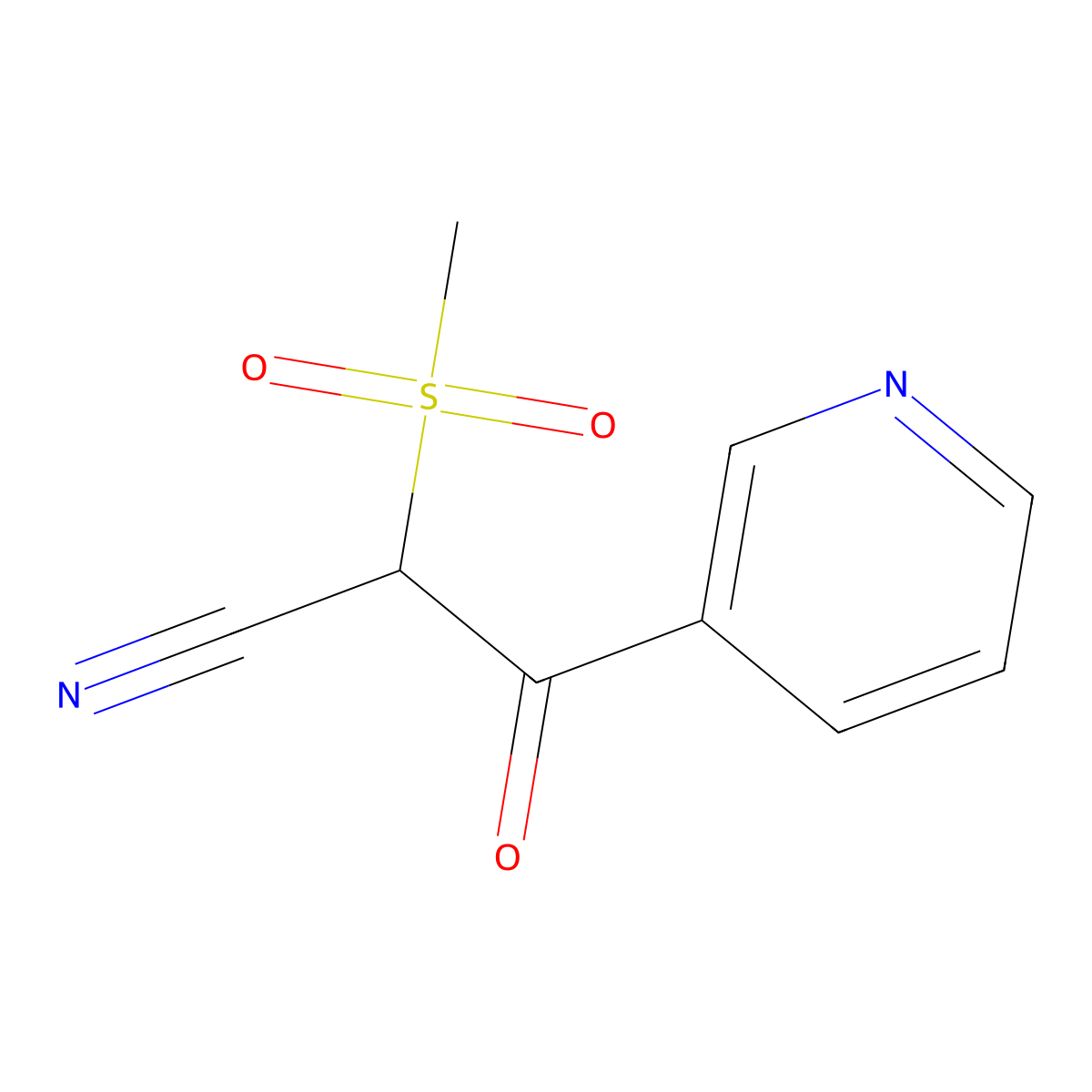 2-Methanesulfonyl-3-oxo-3-(pyridin-3-YL)propanenitrile molecular structure, CAS 1490073-28-3