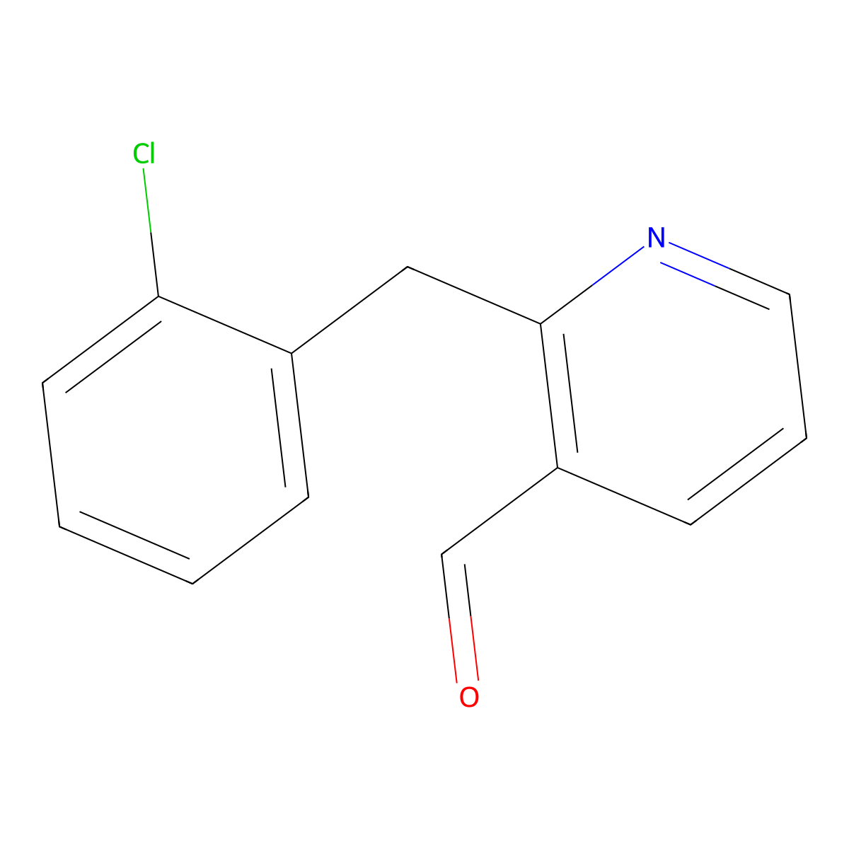 2-[(2-Chlorophenyl)methyl]pyridine-3-carbaldehyde molecular structure, CAS 1490074-43-5