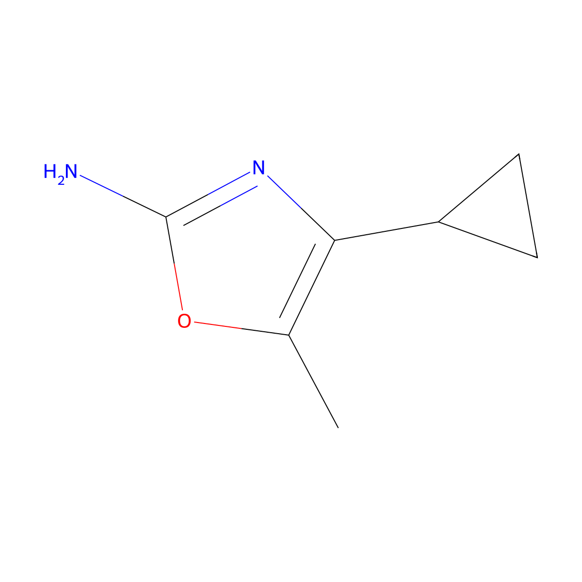 4-Cyclopropyl-5-methyl-1,3-oxazol-2-amine molecular structure, CAS 1490079-58-7