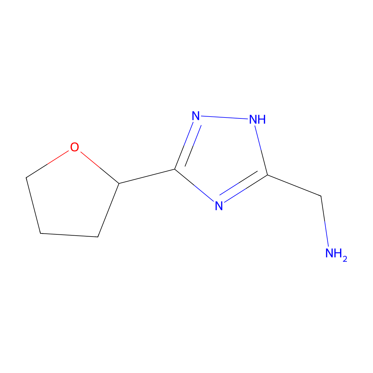 (5-(Tetrahydrofuran-2-yl)-4h-1,2,4-triazol-3-yl)methanamine molecular structure, CAS 1490081-43-0
