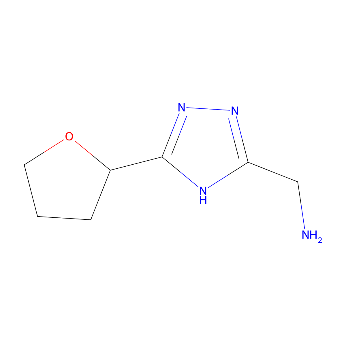 (5-(Tetrahydrofuran-2-yl)-4h-1,2,4-triazol-3-yl)methanamine molecular structure, CAS 1490081-43-0