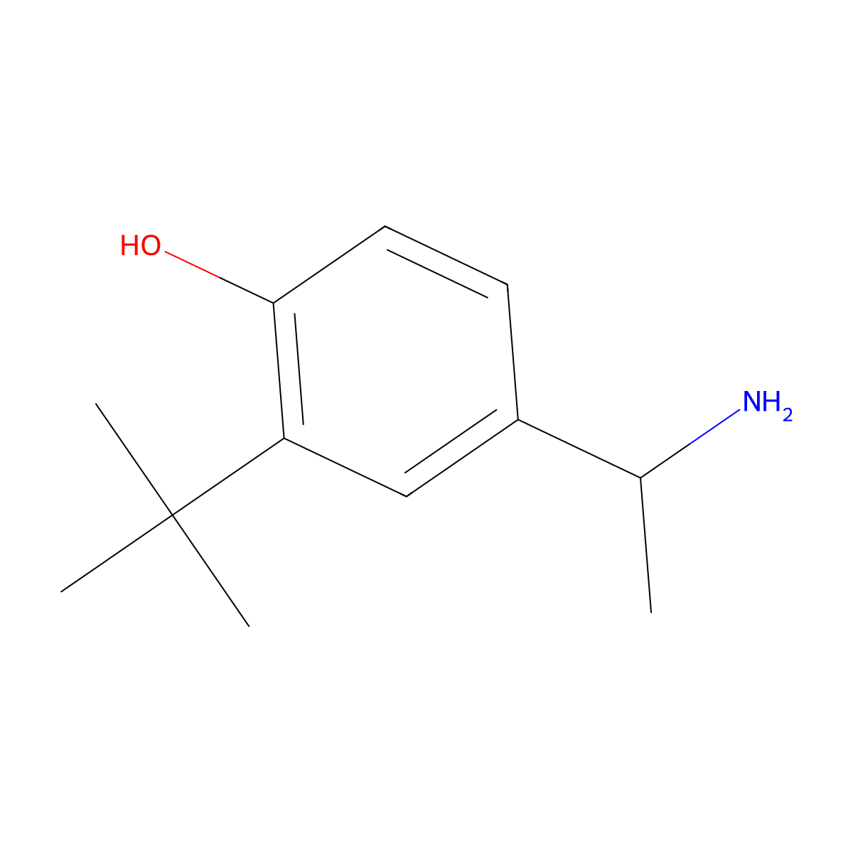 4-(1-Aminoethyl)-2-tert-butylphenol molecular structure, CAS 1490093-76-9