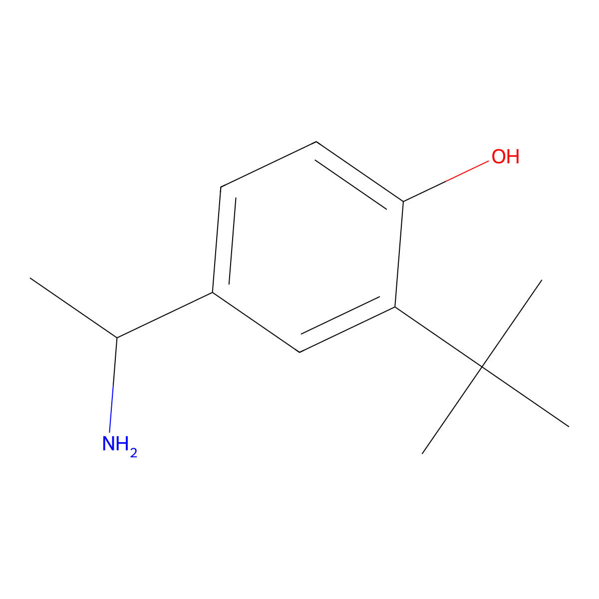 4-(1-Aminoethyl)-2-tert-butylphenol molecular structure, CAS 1490093-76-9