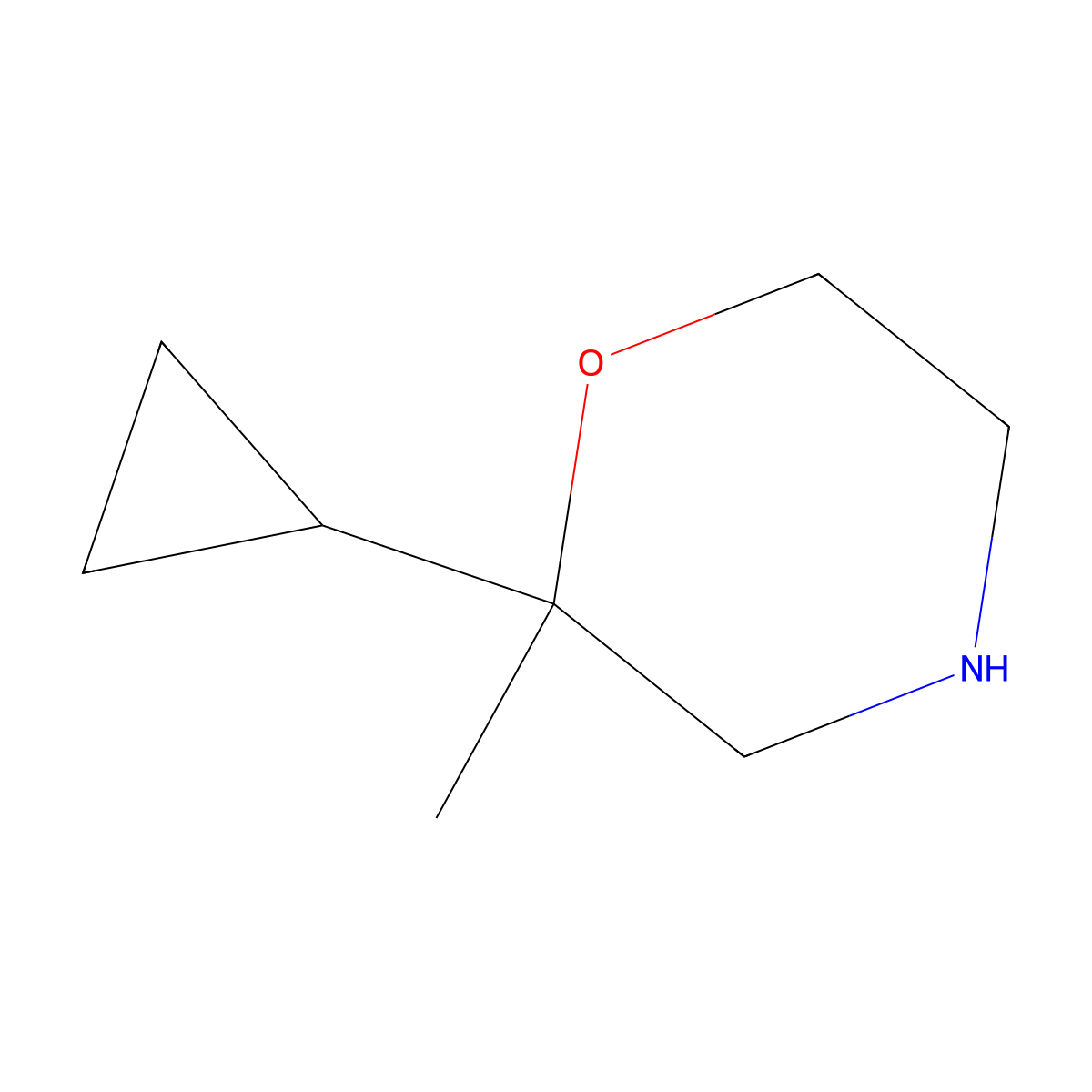 2-Cyclopropyl-2-methylmorpholine molecular structure, CAS 1490094-48-8