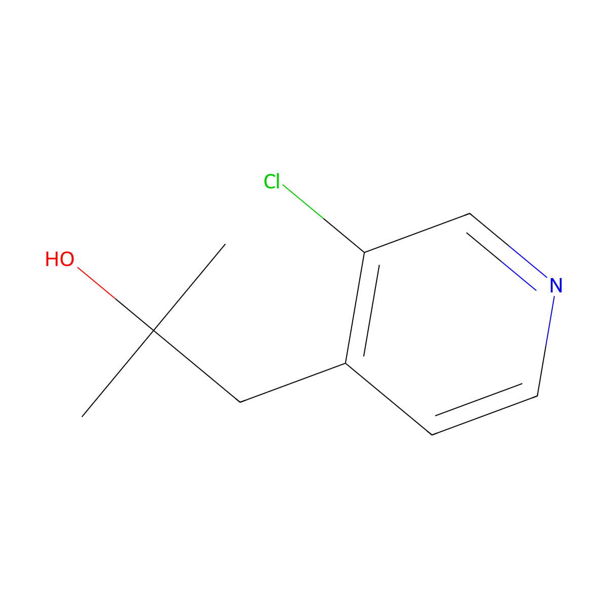 1-(3-Chloropyridin-4-yl)-2-methylpropan-2-ol molecular structure, CAS 1490098-10-6