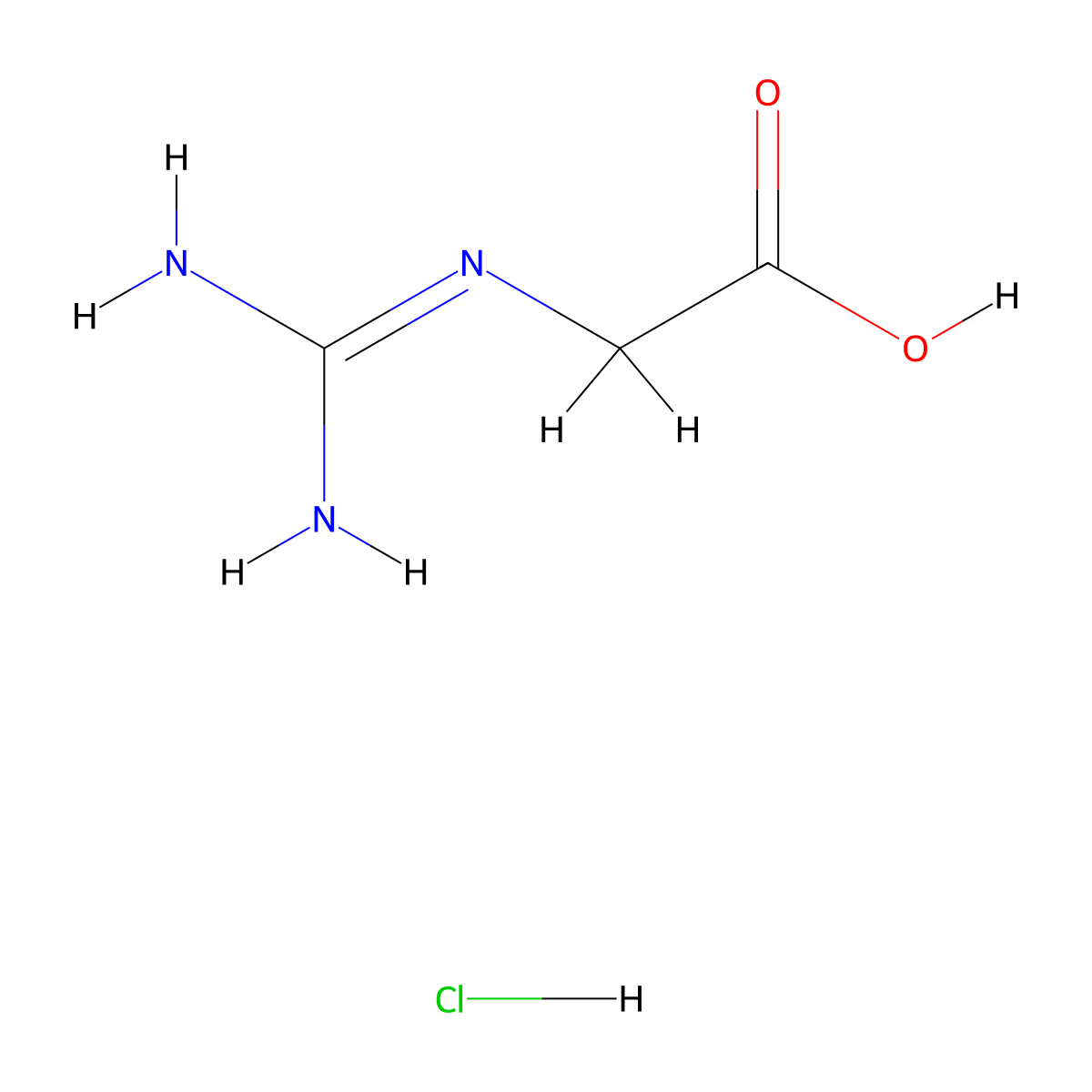 Glycocyamine hydrochloride molecular structure, CAS 14901-20-3