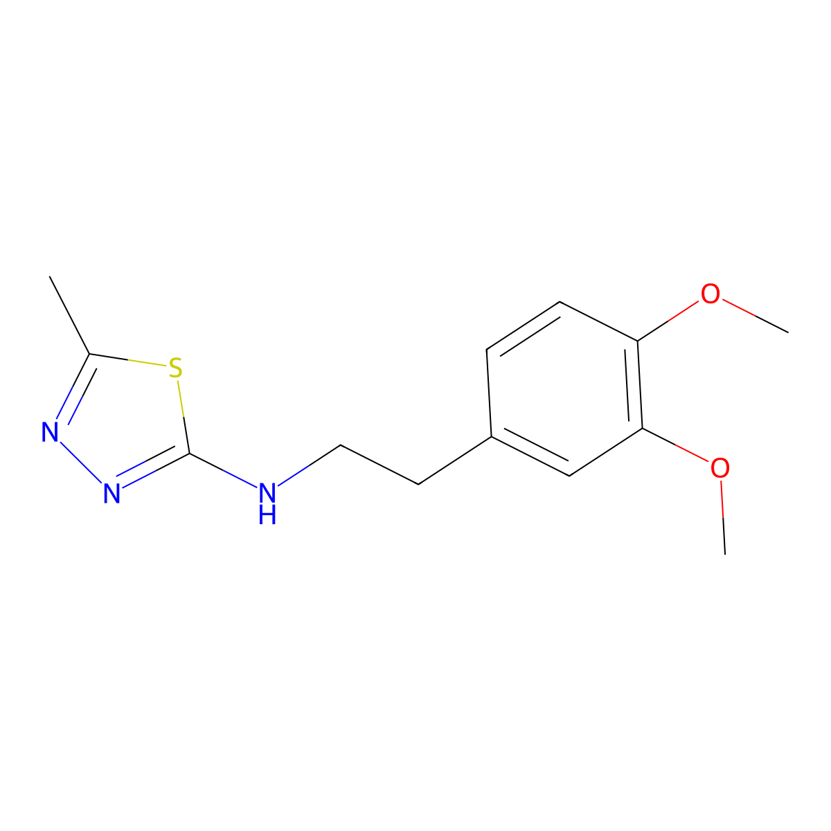 N-[2-(3,4-dimethoxyphenyl)ethyl]-5-methyl-1,3,4-thiadiazol-2-amine molecular structure, CAS 1490117-14-0