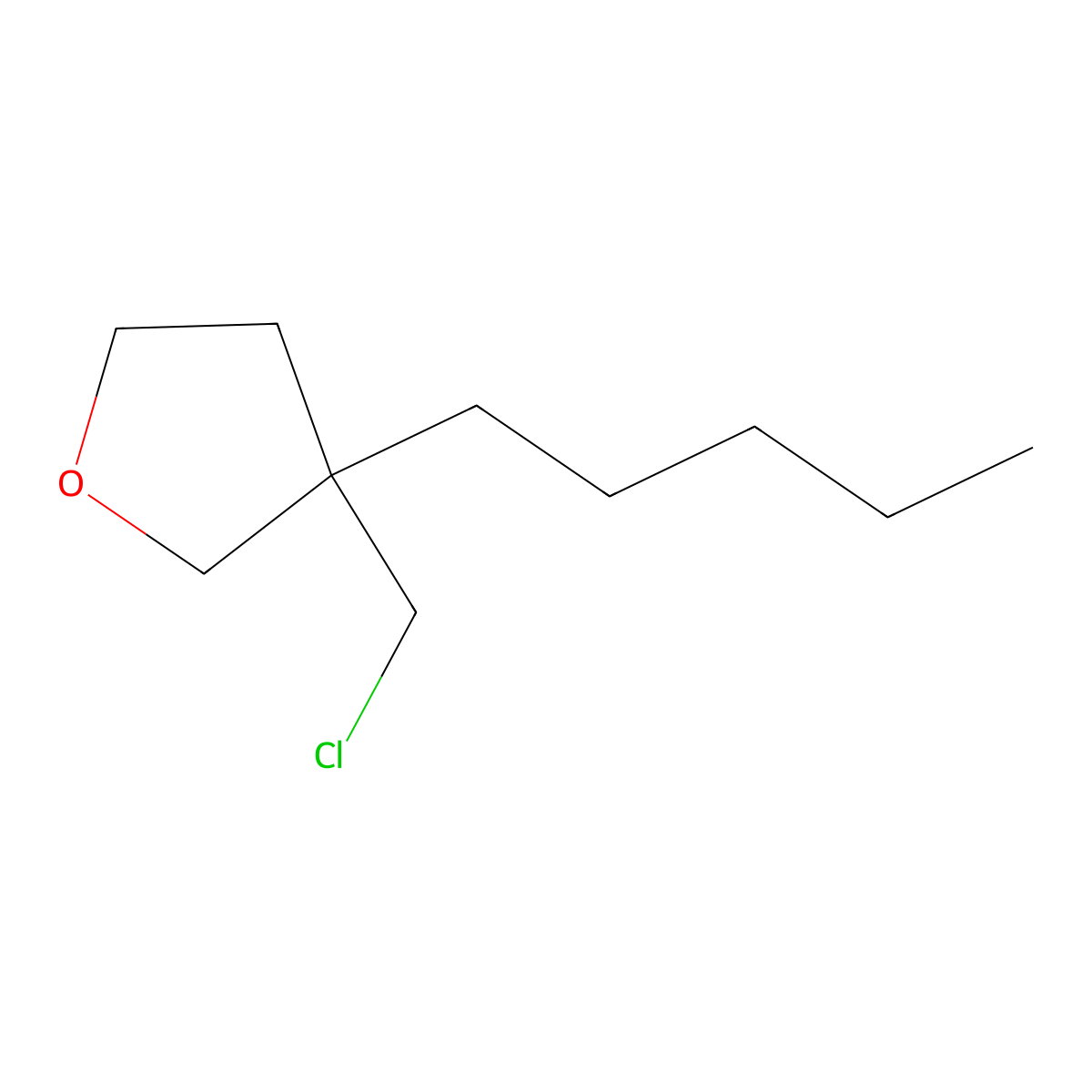 3-(Chloromethyl)-3-pentyloxolane molecular structure, CAS 1490124-95-2
