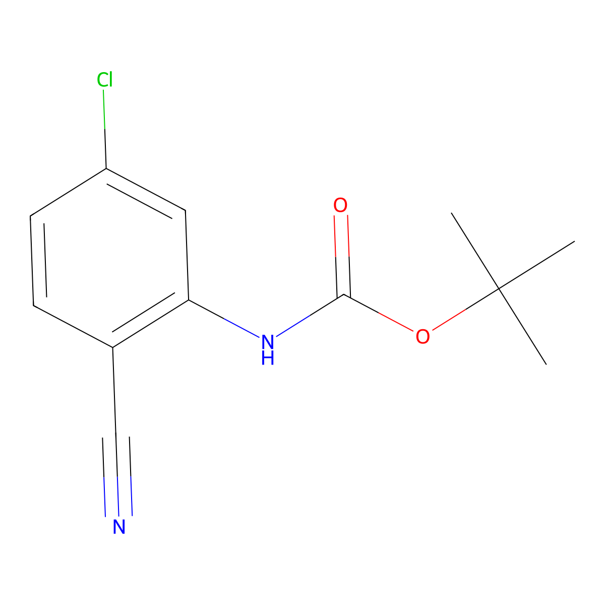 tert-butyl N-(5-chloro-2-cyanophenyl)carbamate molecular structure, CAS 1490130-15-8