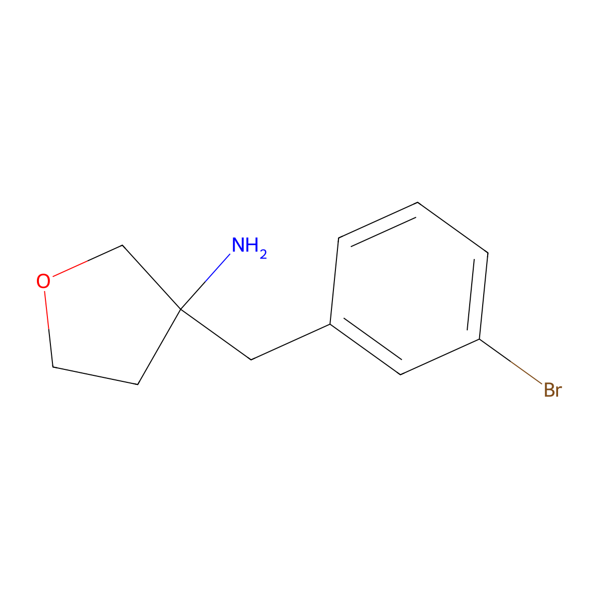3-[(3-Bromophenyl)methyl]oxolan-3-amine molecular structure, CAS 1490143-22-0