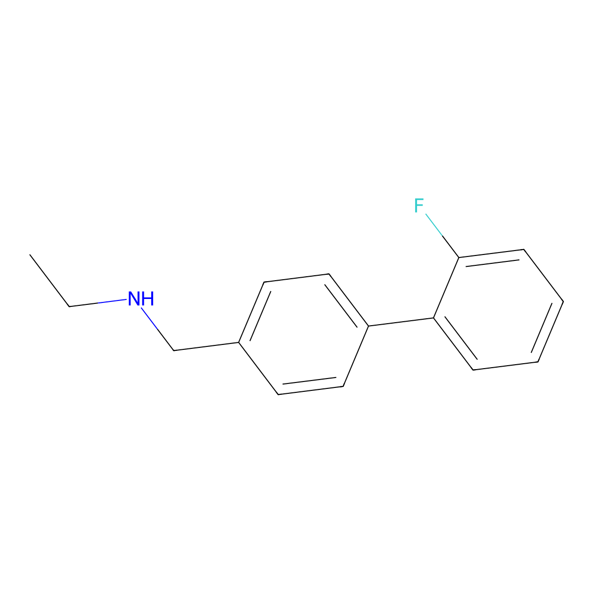 Ethyl({[4-(2-fluorophenyl)phenyl]methyl})amine molecular structure, CAS 1490169-28-2