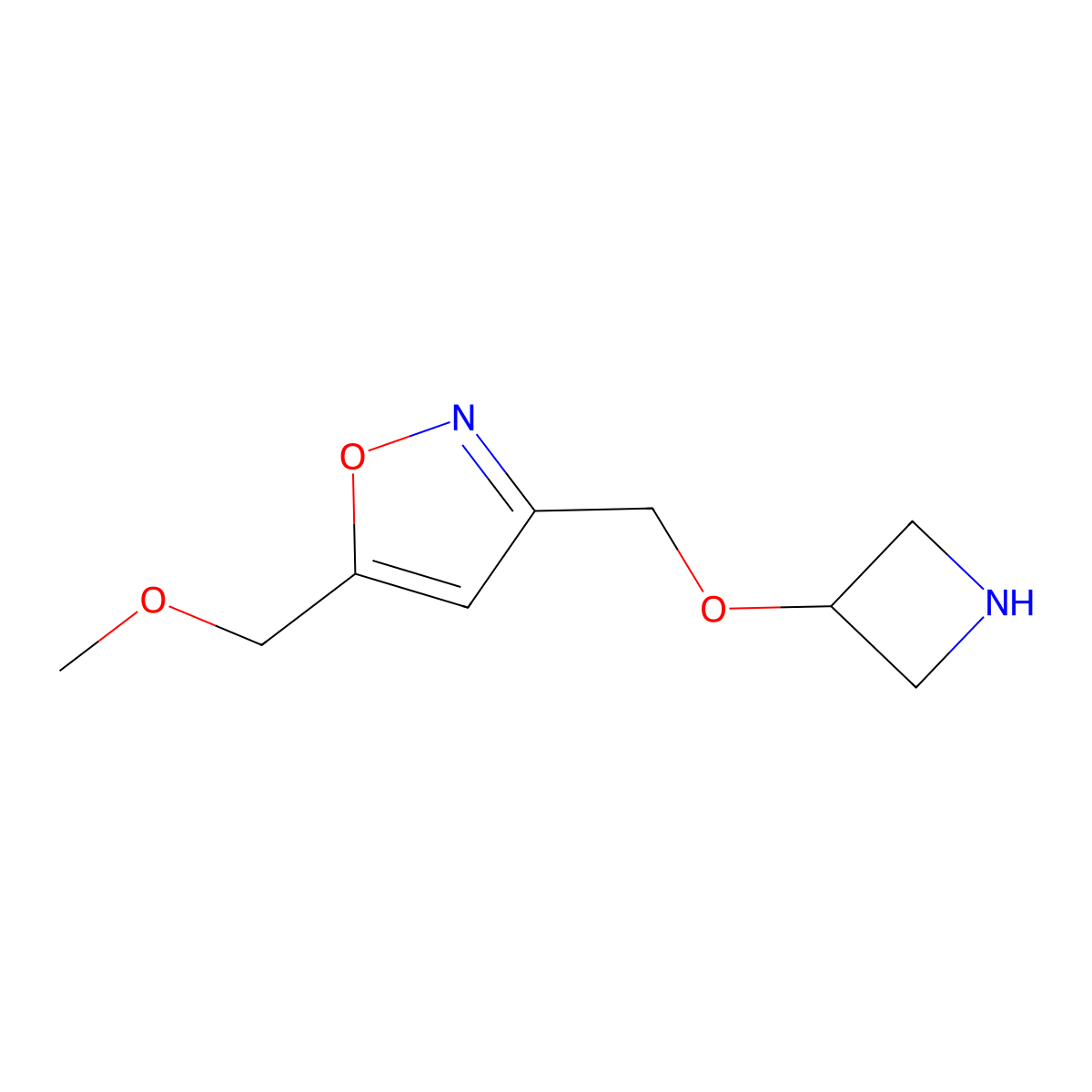 3-((Azetidin-3-yloxy)methyl)-5-(methoxymethyl)isoxazole molecular structure, CAS 1490183-85-1