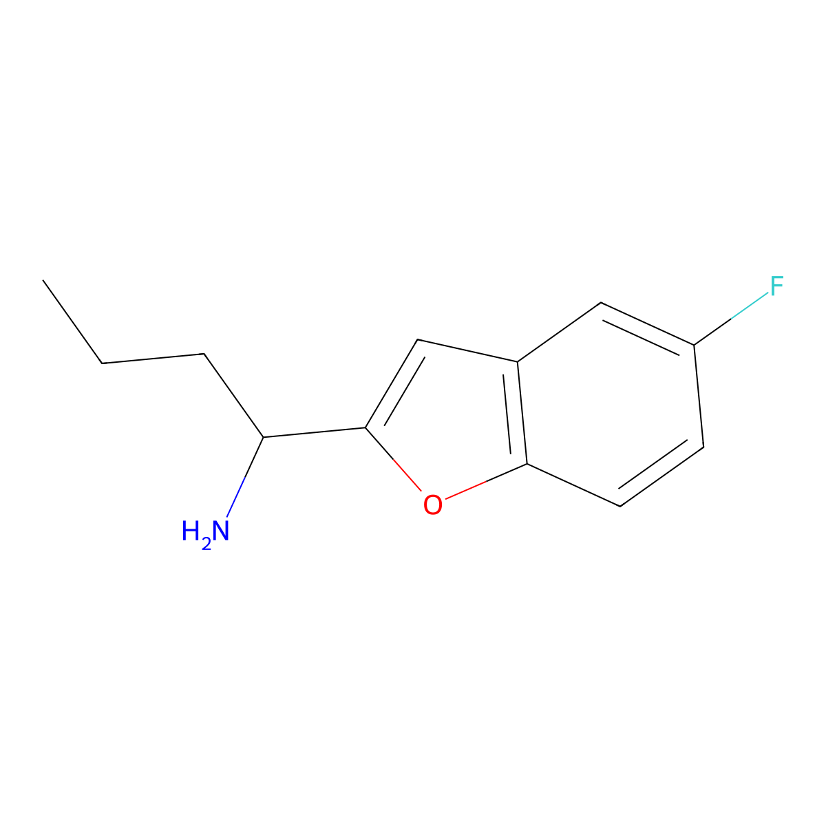 1-(5-Fluorobenzofuran-2-yl)butan-1-amine molecular structure, CAS 1490192-59-0
