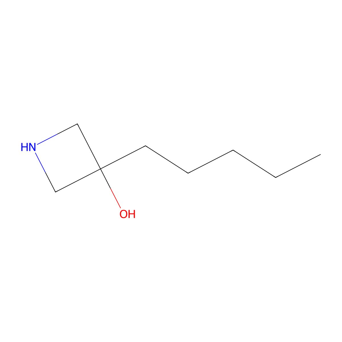 3-Pentylazetidin-3-ol molecular structure, CAS 1490196-24-1