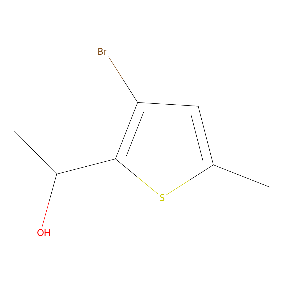 1-(3-Bromo-5-methylthiophen-2-YL)ethan-1-OL molecular structure, CAS 1490213-15-4