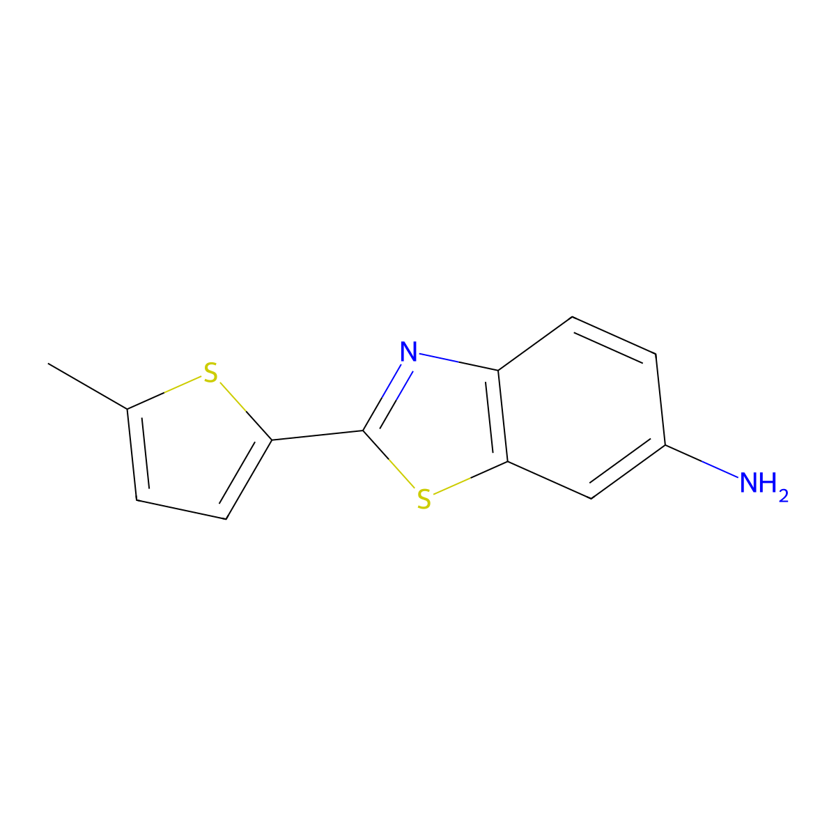 2-(5-Methylthiophen-2-yl)-1,3-benzothiazol-6-amine molecular structure, CAS 1490216-15-3