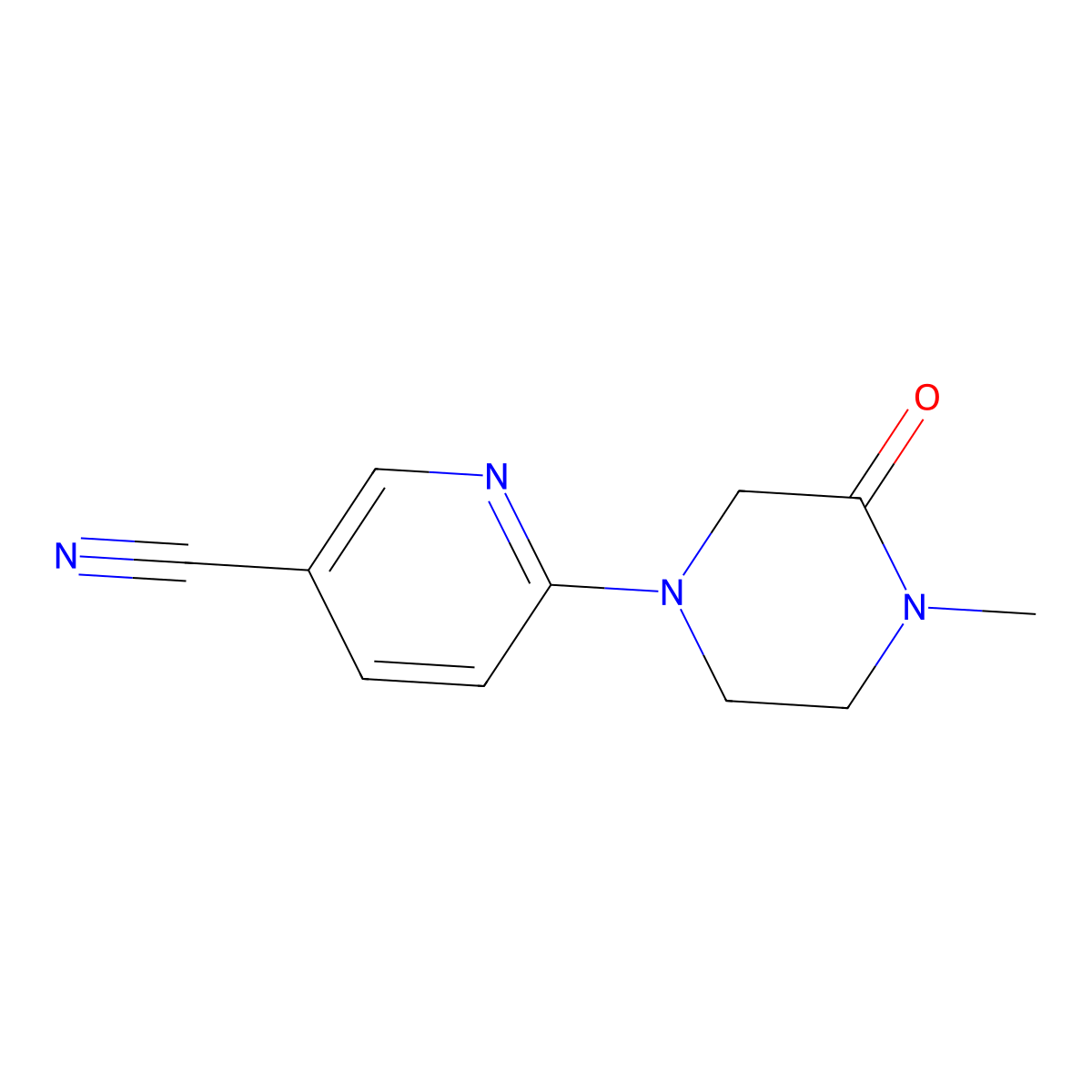 6-(4-Methyl-3-oxopiperazin-1-yl)pyridine-3-carbonitrile molecular structure, CAS 1490236-43-5