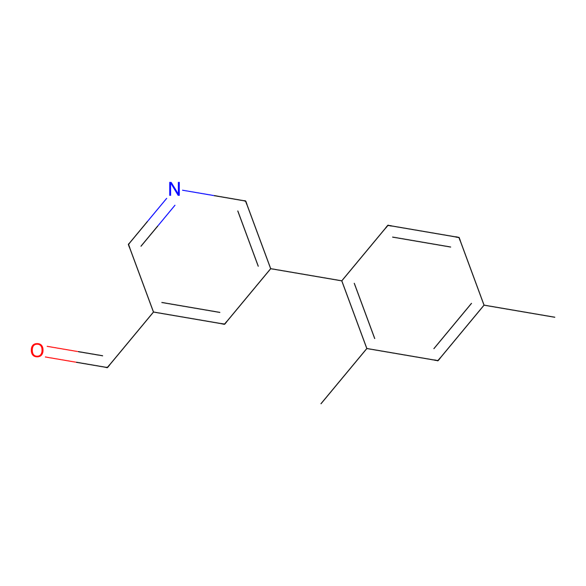 5-(2,4-Dimethylphenyl)pyridine-3-carbaldehyde molecular structure, CAS 1490258-31-5