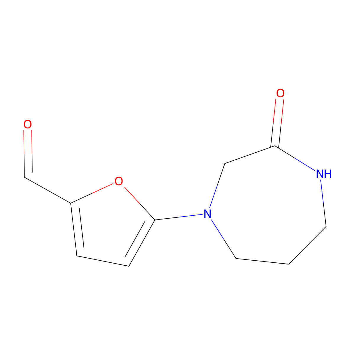 5-(3-Oxo-1,4-diazepan-1-yl)furan-2-carbaldehyde molecular structure, CAS 1490258-72-4