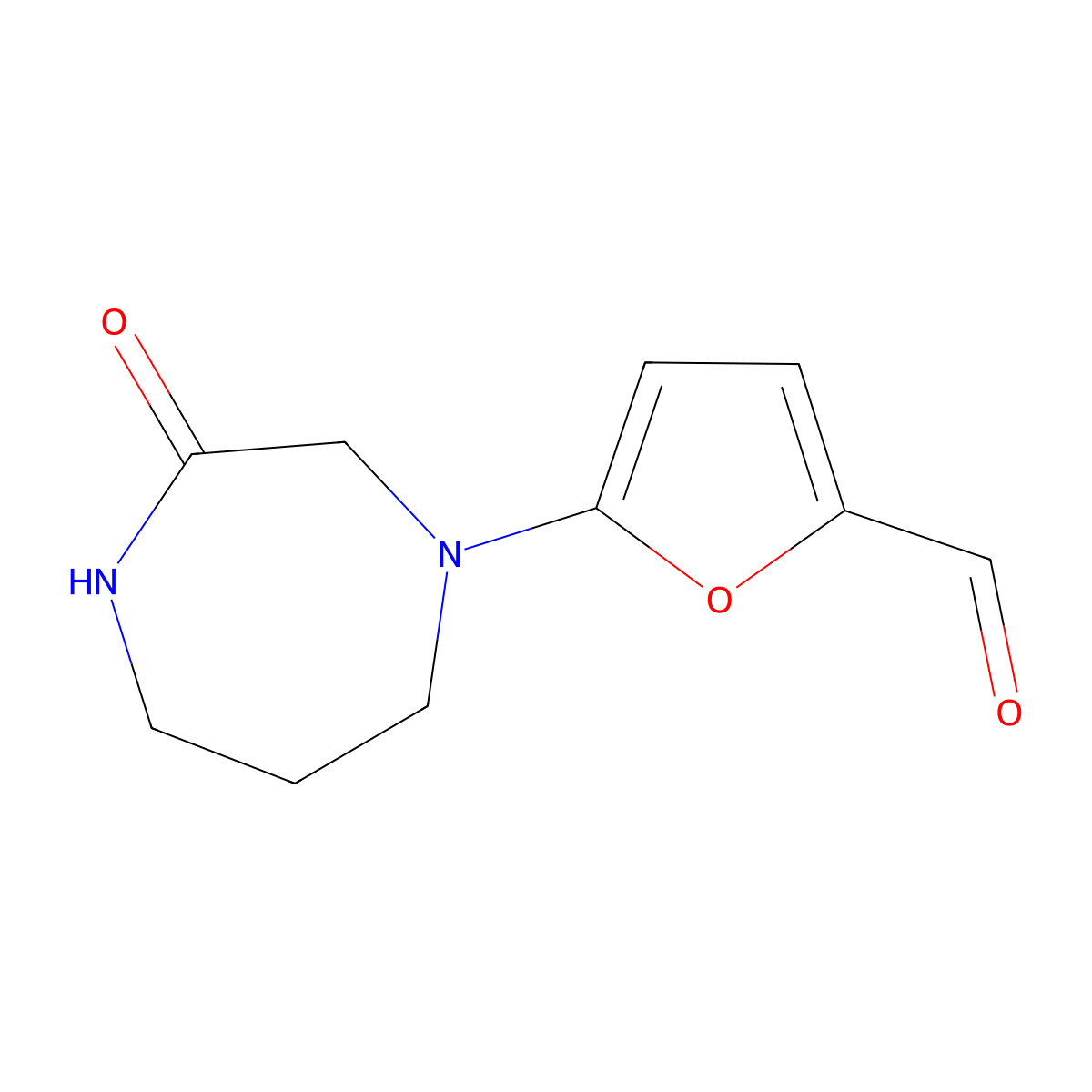 5-(3-Oxo-1,4-diazepan-1-yl)furan-2-carbaldehyde molecular structure, CAS 1490258-72-4