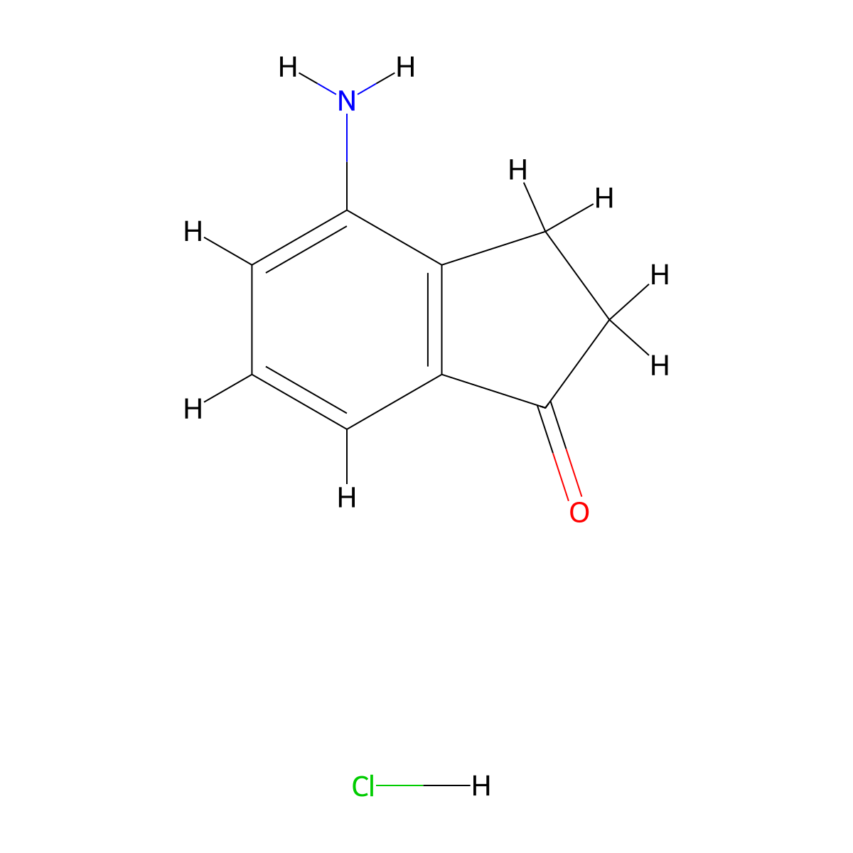 4-Amino-2,3-dihydro-1h-inden-1-one hydrochloride molecular structure, CAS 149026-12-0