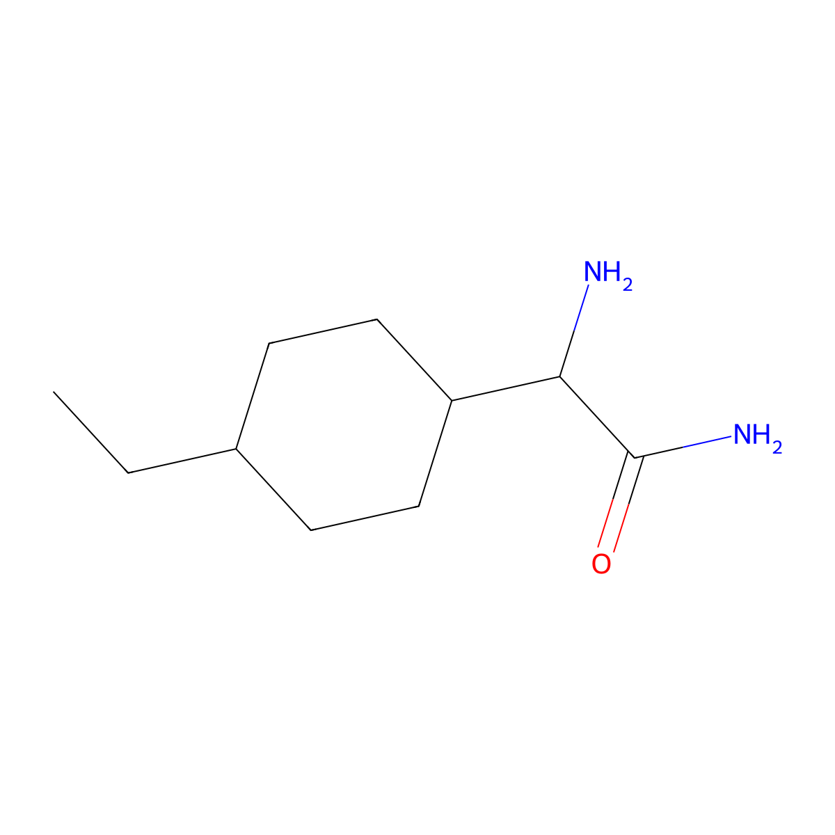 2-Amino-2-(4-ethylcyclohexyl)acetamide molecular structure, CAS 1490265-08-1