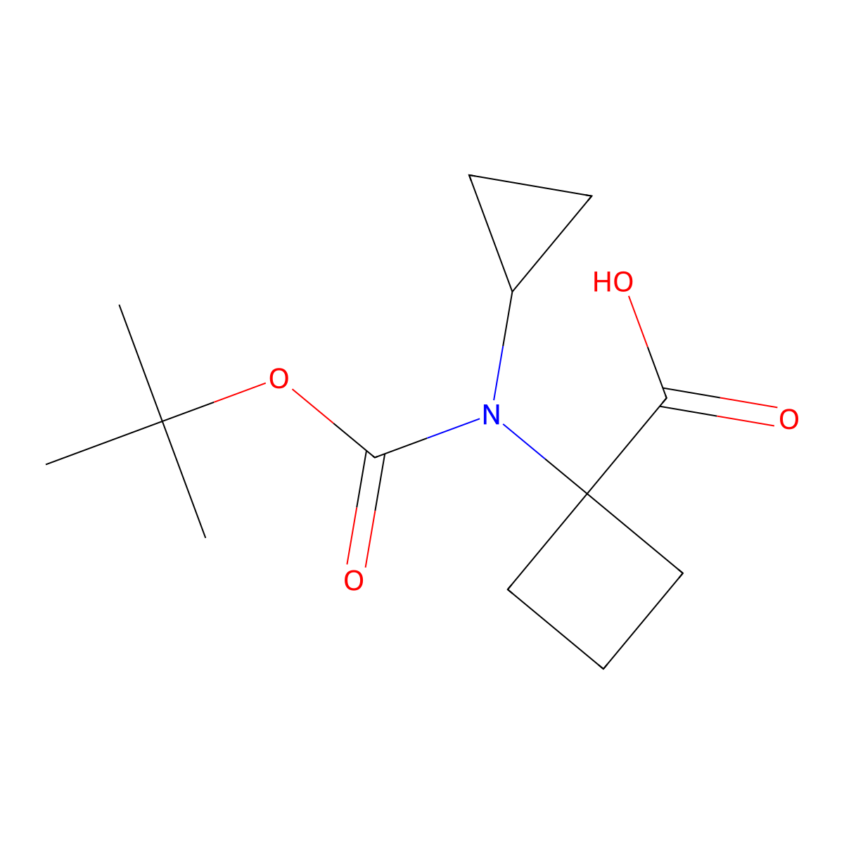 1-(((Tert-butoxy)carbonyl)(cyclopropyl)amino)cyclobutane-1-carboxylic acid molecular structure, CAS 1490273-29-4