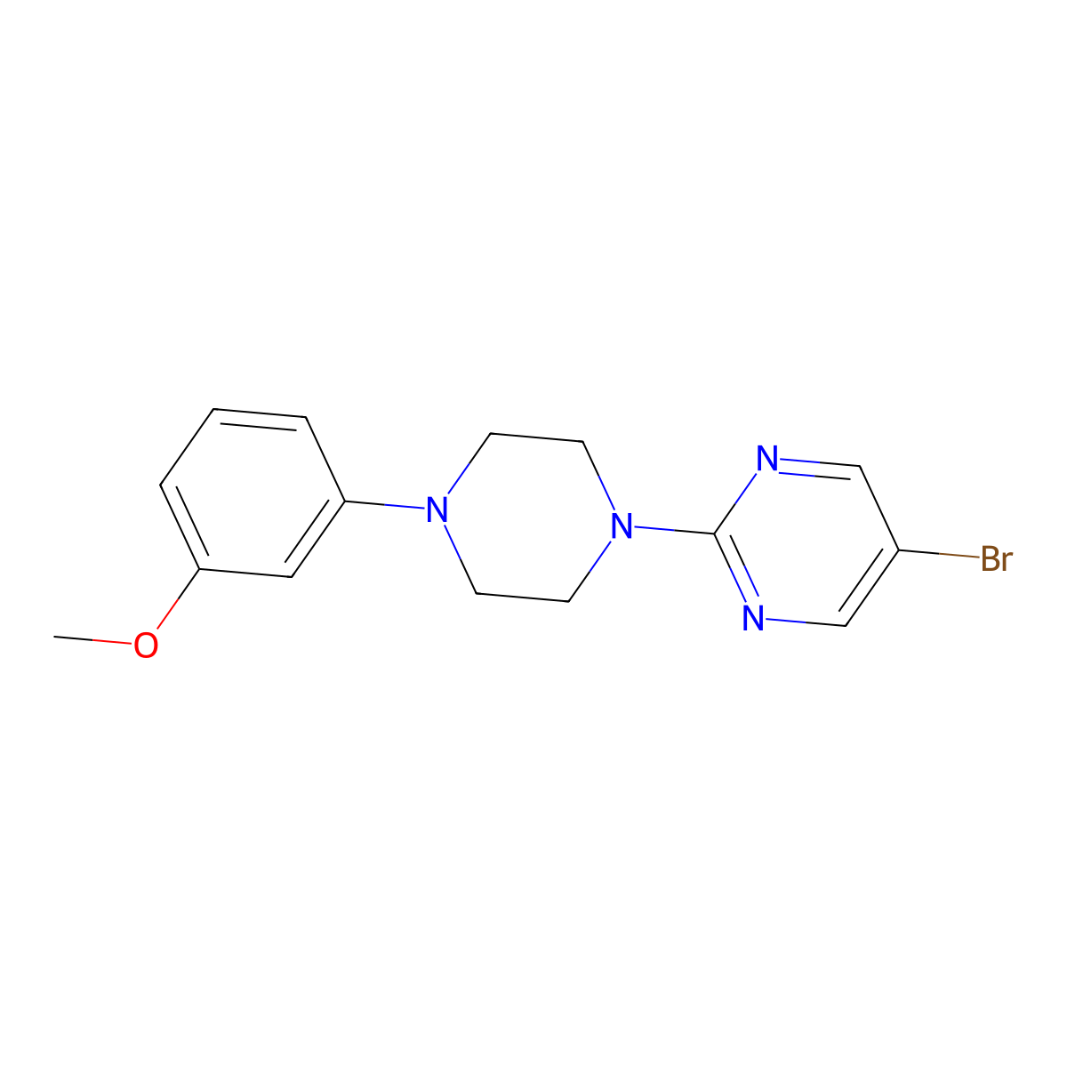 5-Bromo-2-[4-(3-methoxyphenyl)piperazin-1-yl]pyrimidine molecular structure, CAS 1490284-48-4