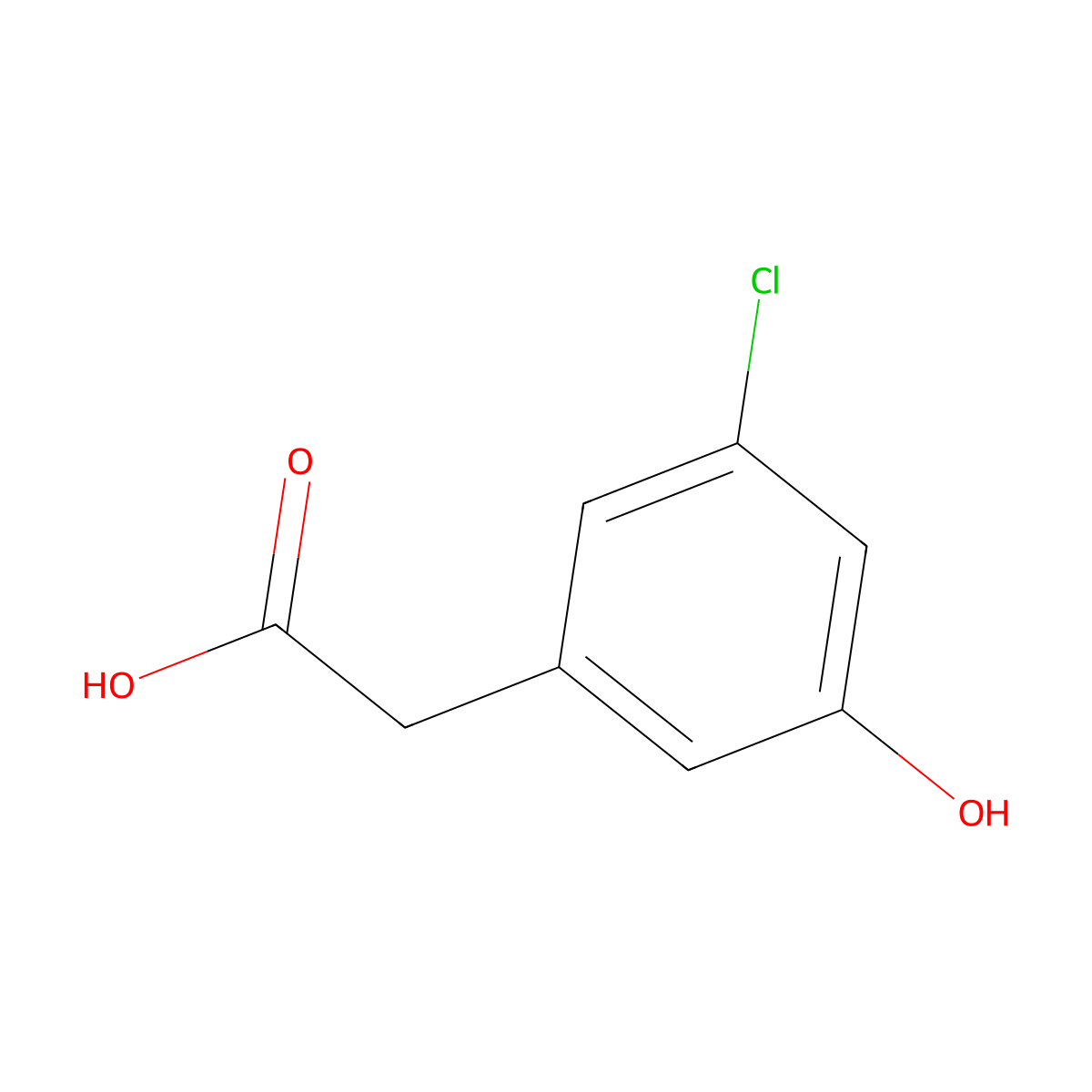 2-(3-Chloro-5-hydroxyphenyl)acetic acid molecular structure, CAS 149029-88-9