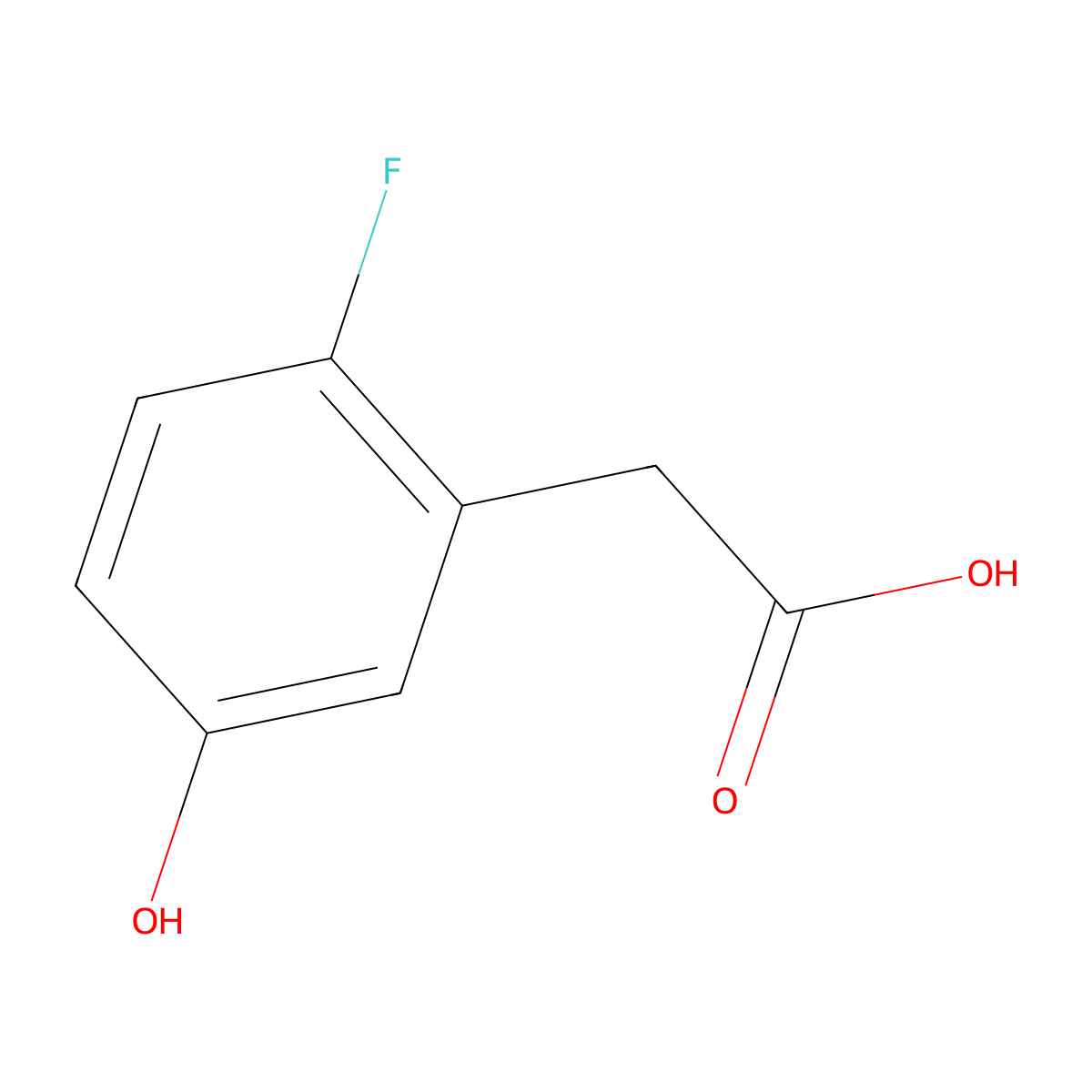(2-Fluoro-5-hydroxyphenyl)acetic acid molecular structure, CAS 149029-89-0
