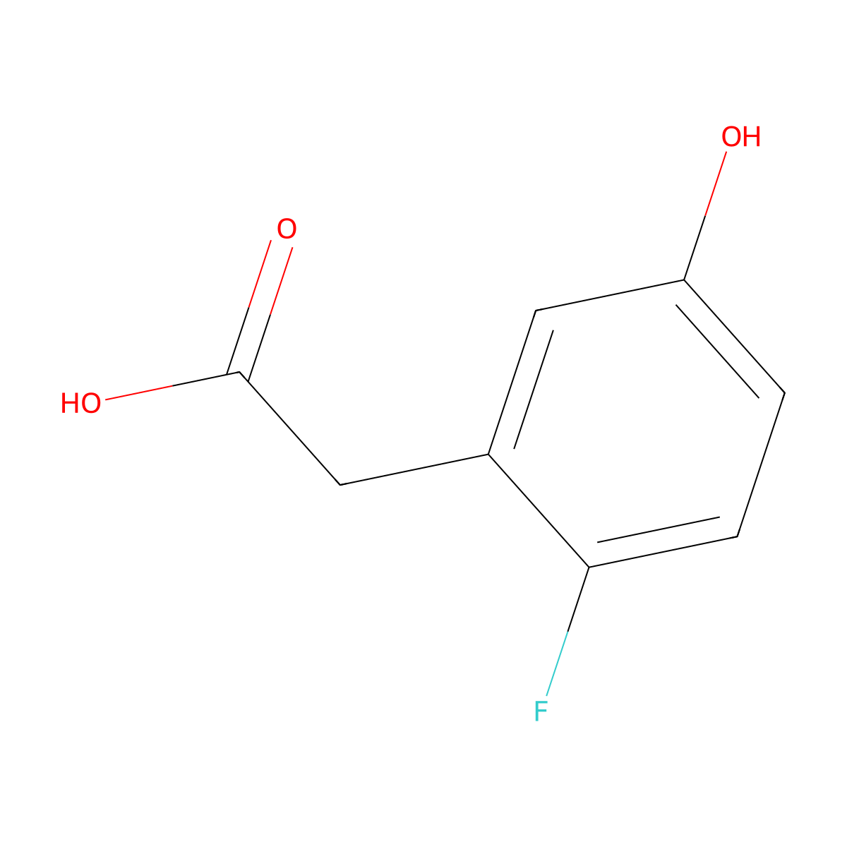(2-Fluoro-5-hydroxyphenyl)acetic acid molecular structure, CAS 149029-89-0
