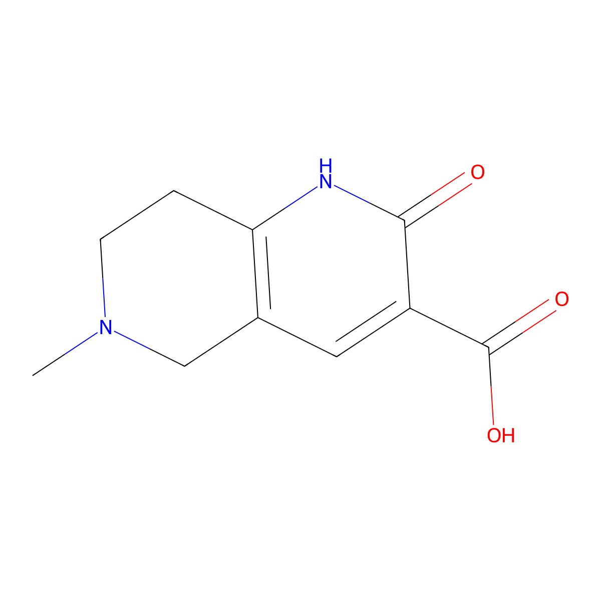 6-Methyl-2-oxo-1,2,5,6,7,8-hexahydro-1,6-naphthyridine-3-carboxylic acid molecular structure, CAS 14903-72-1