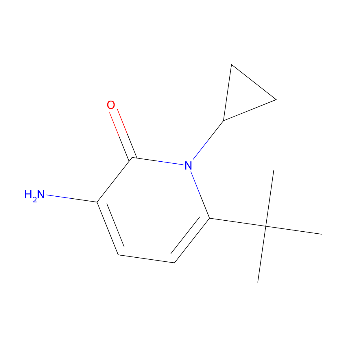 3-Amino-6-tert-butyl-1-cyclopropyl-1,2-dihydropyridin-2-one molecular structure, CAS 1490308-00-3