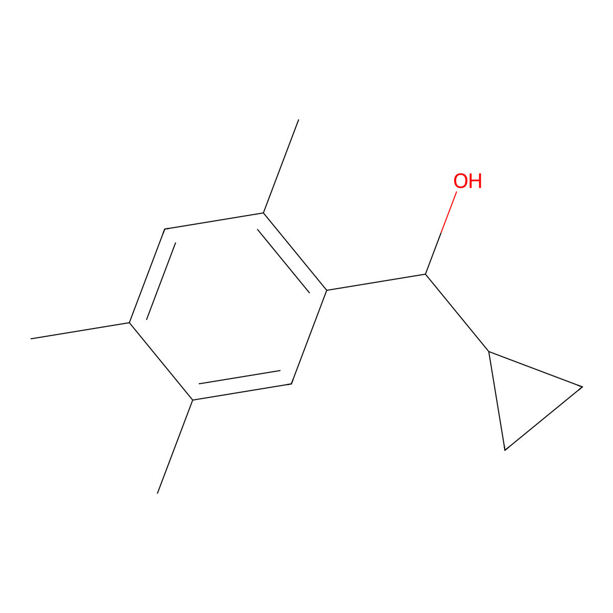 Cyclopropyl(2,4,5-trimethylphenyl)methanol molecular structure, CAS 1490311-33-5