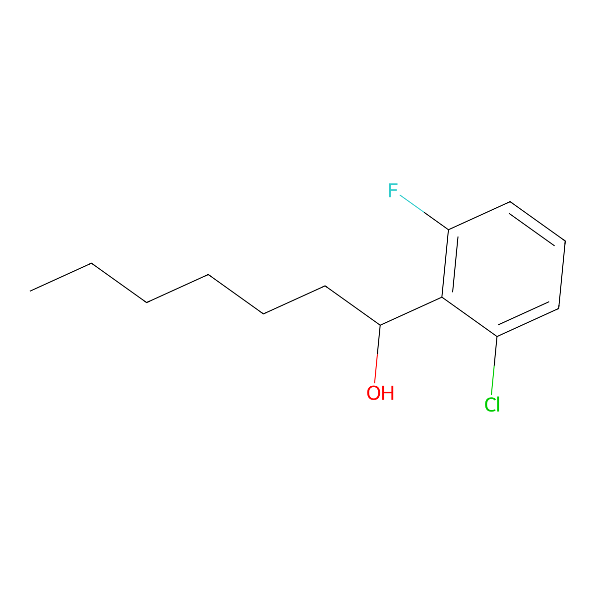 2-Chloro-6-fluoro-alpha-hexylbenZenemethanol molecular structure, CAS 1490328-33-0