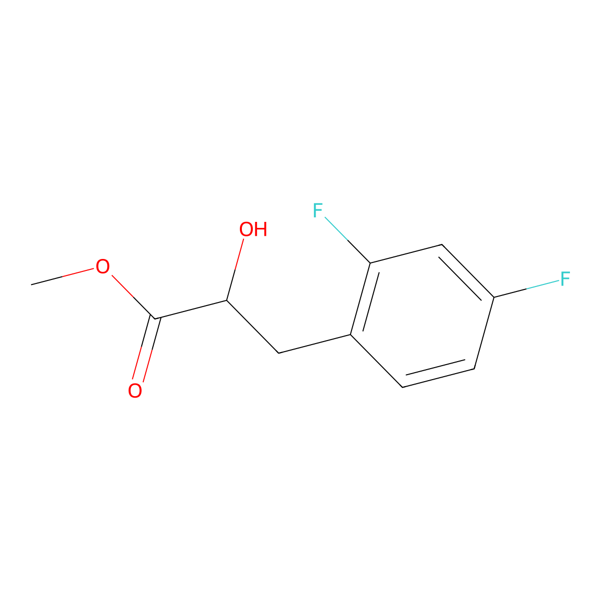 Methyl 3-(2,4-difluorophenyl)-2-hydroxypropanoate molecular structure, CAS 1490329-55-9