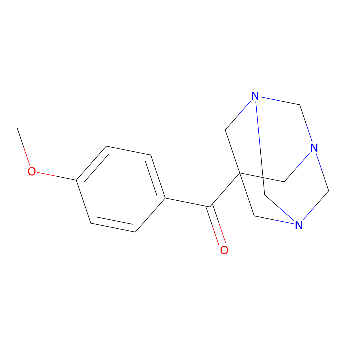 (4-Methoxyphenyl)(1,3,5-triazatricyclo[3.3.1.1~3,7~]dec-7-yl)methanone molecular structure, CAS 149034-80-0