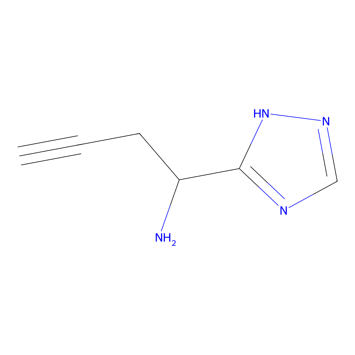 1-(4H-1,2,4-triazol-3-yl)but-3-yn-1-amine molecular structure, CAS 1490341-83-7