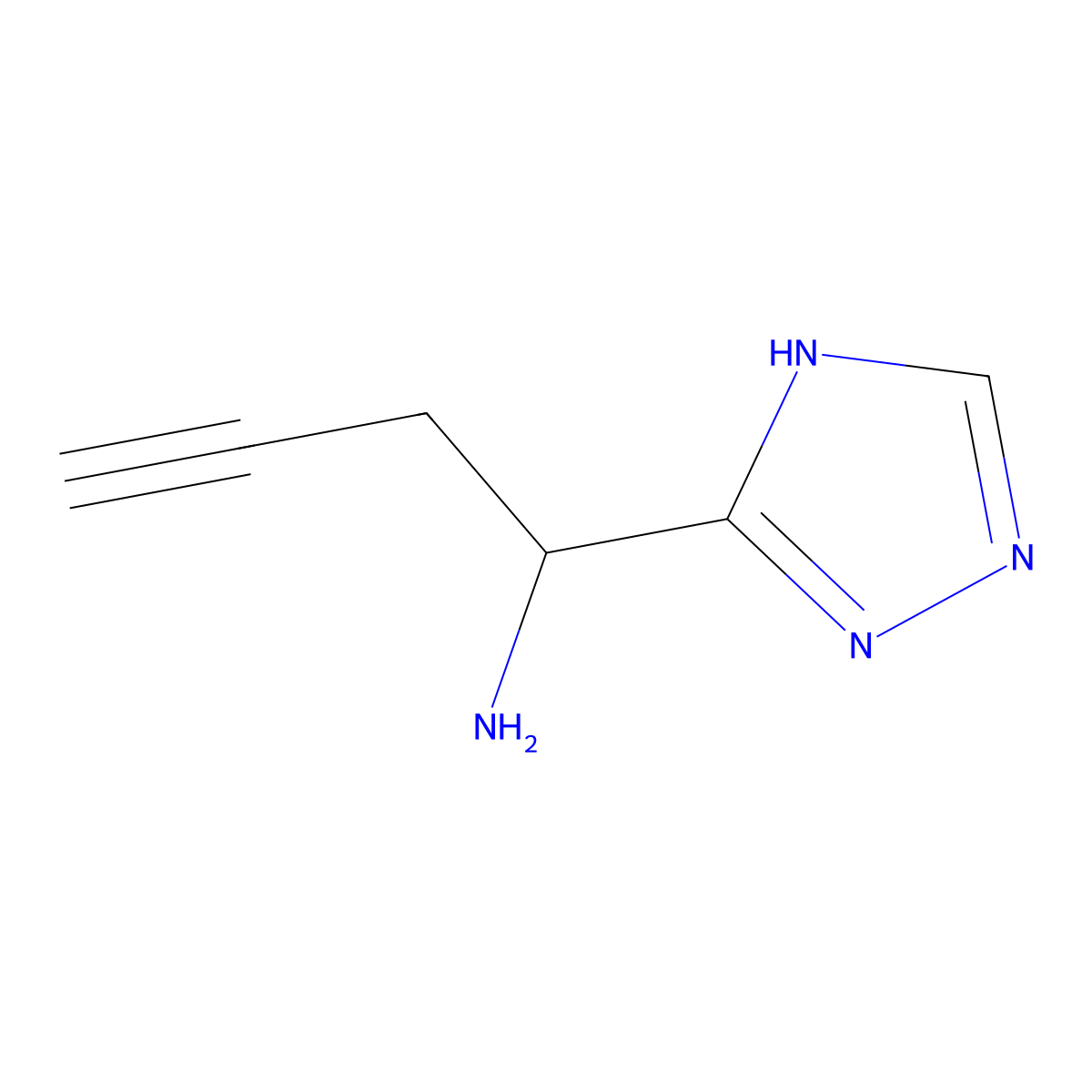 1-(4H-1,2,4-triazol-3-yl)but-3-yn-1-amine molecular structure, CAS 1490341-83-7