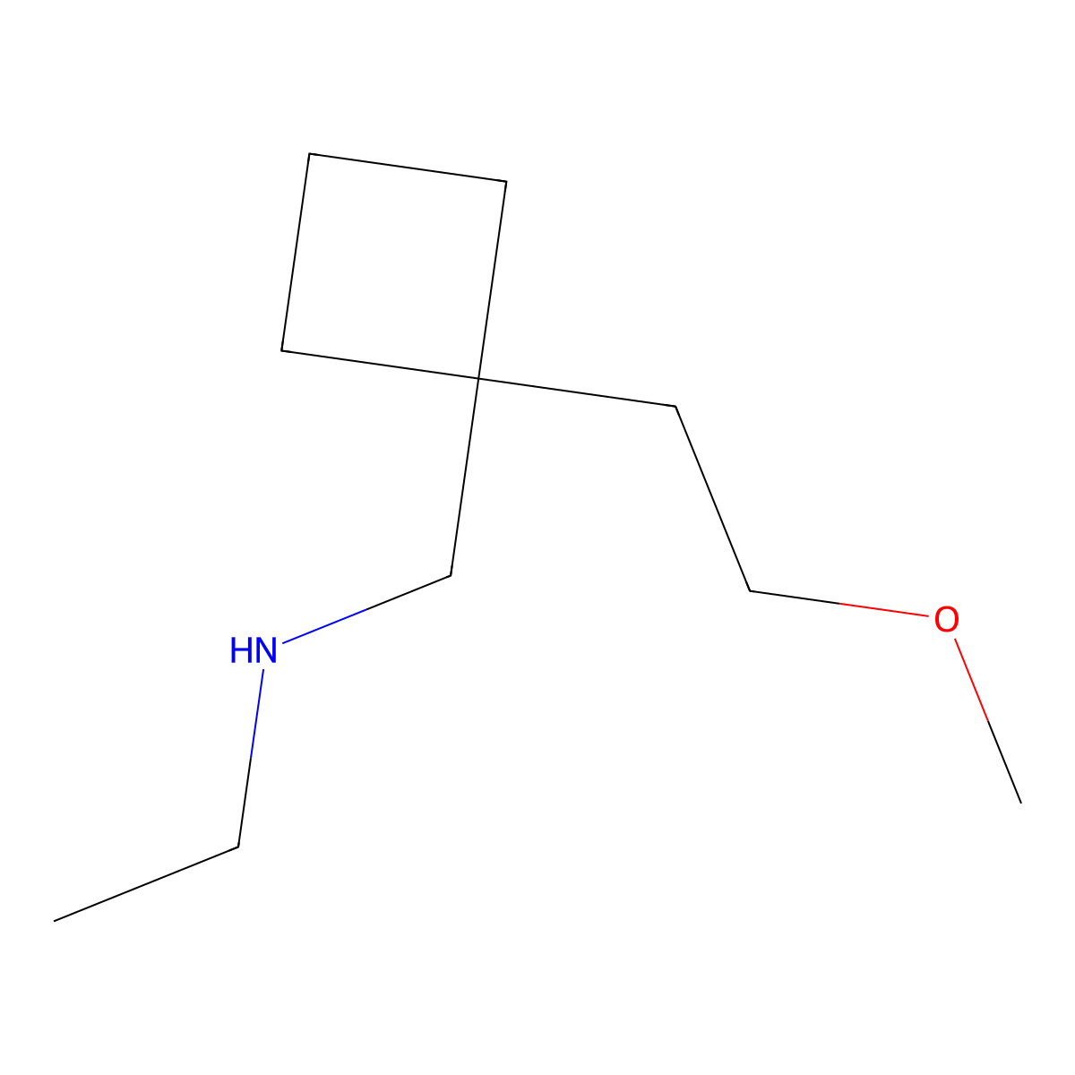 Ethyl({[1-(2-methoxyethyl)cyclobutyl]methyl})amine molecular structure, CAS 1490350-19-0