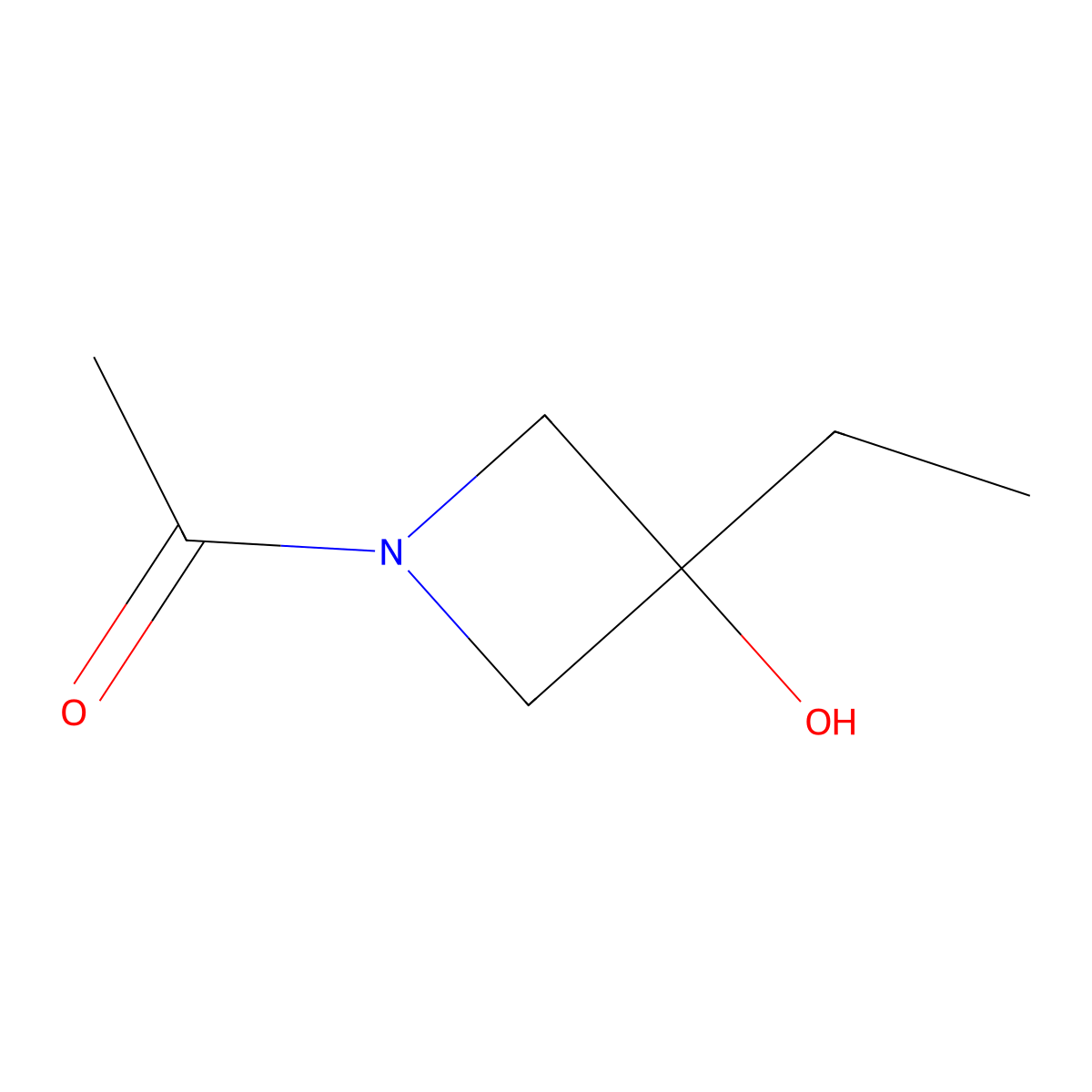 1-(3-Ethyl-3-hydroxyazetidin-1-yl)ethan-1-one molecular structure, CAS 1490352-72-1