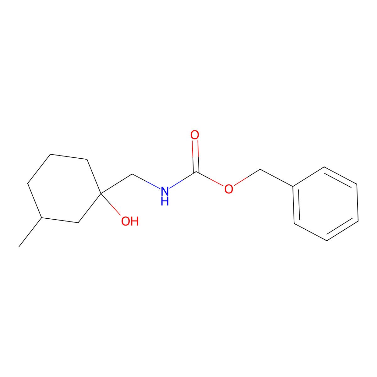 Benzyl ((1-hydroxy-3-methylcyclohexyl)methyl)carbamate molecular structure, CAS 1490362-38-3