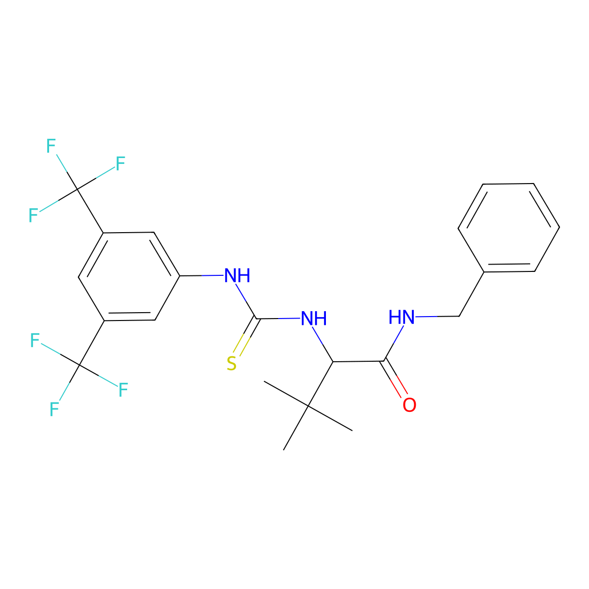 (2S)-2-[[[[3,5-Bis(trifluoromethyl)phenyl]amino]thioxomethyl]amino]-3,3-dimethyl-N-(phenylmethyl)butanamide molecular structure, CAS 1490388-03-8