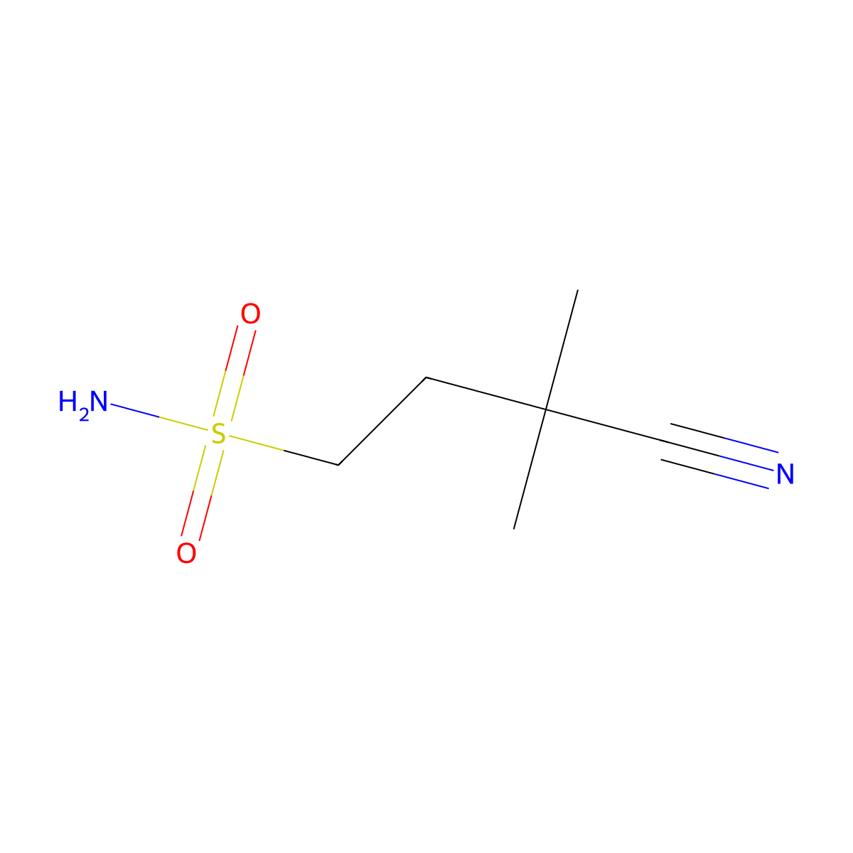 3-Cyano-3,3-dimethylpropane-1-sulfonamide molecular structure, CAS 1490395-77-1